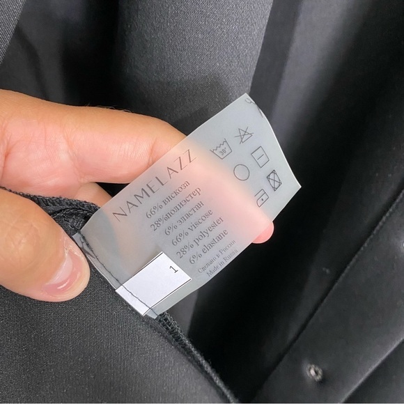 Namelazz Button Up Coat Black One Size‎ MISSING BELT - Picture 7 of 7